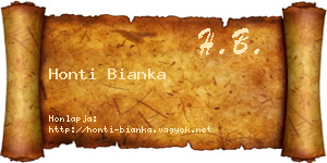 Honti Bianka névjegykártya